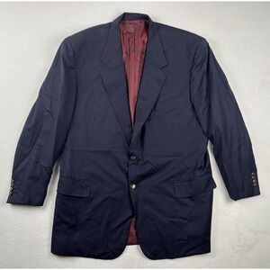 Holland‎ & Sherry Scabal Super 100's Wool Navy Blazer Sport Coat 52R Gold Btn